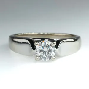 0.50ct Round Diamond Solitaire Engagement Ring in 14K White Gold