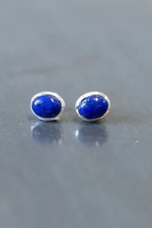 *062019 Lapis Oval Stud Earrings