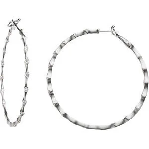 1-2 CTW Diamond Inside-Outside Hoop Earrings