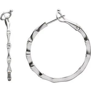 1-2 CTW Diamond Inside-Outside Hoop Earrings