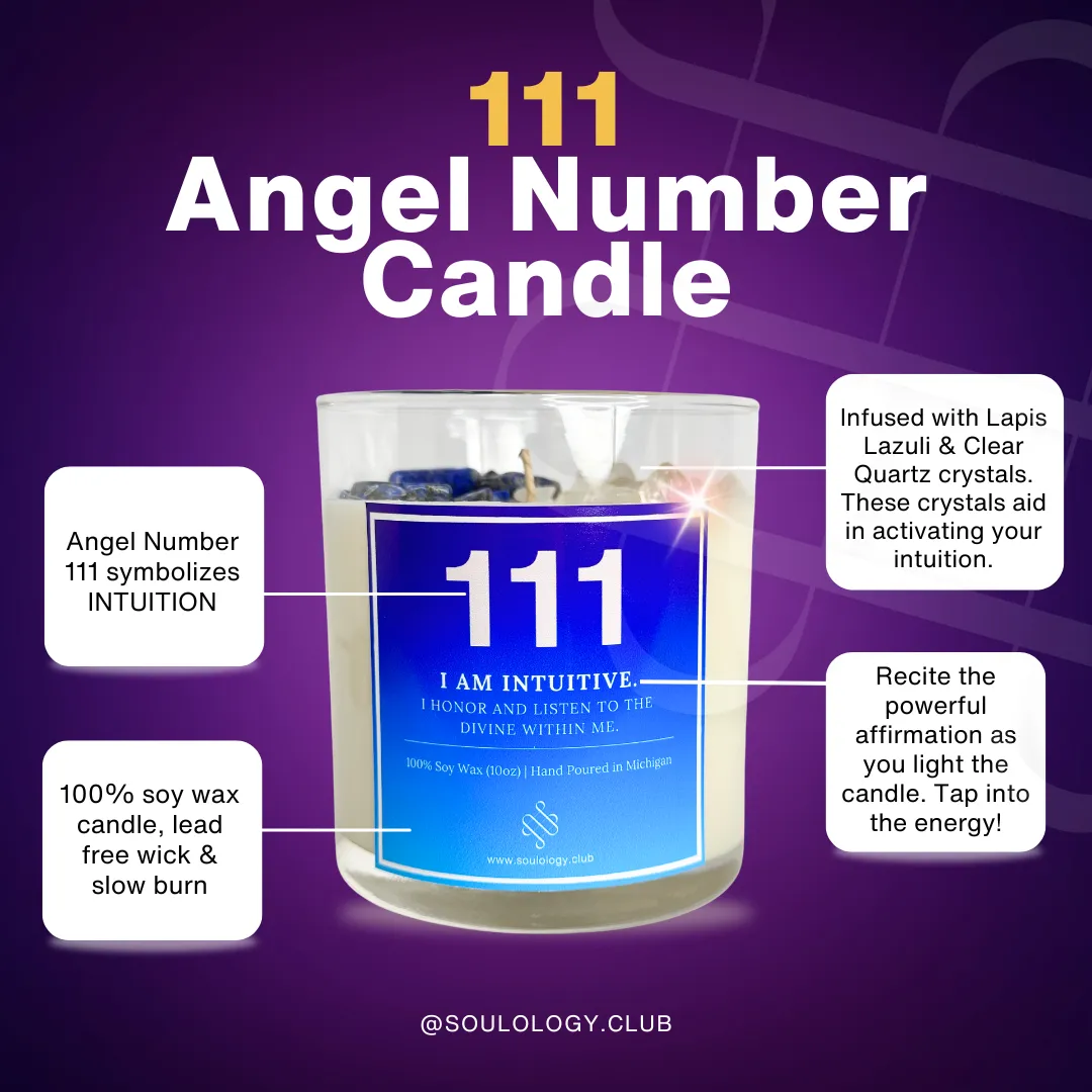 111 Angel Number Affirmation Candle