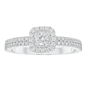 1/2ctw Diamond Halo Promise Forever Engagement Ring