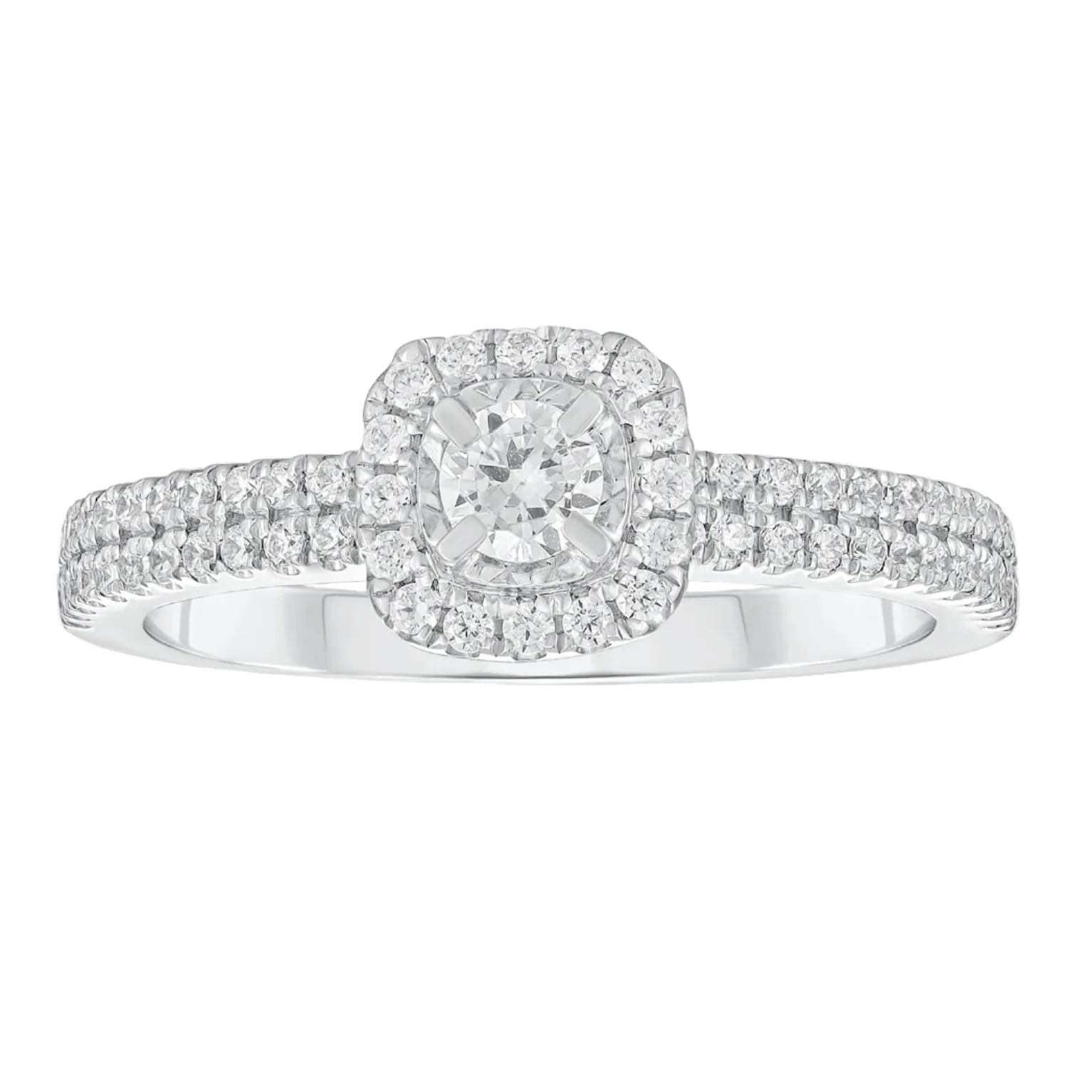 1/2ctw Diamond Halo Promise Forever Engagement Ring