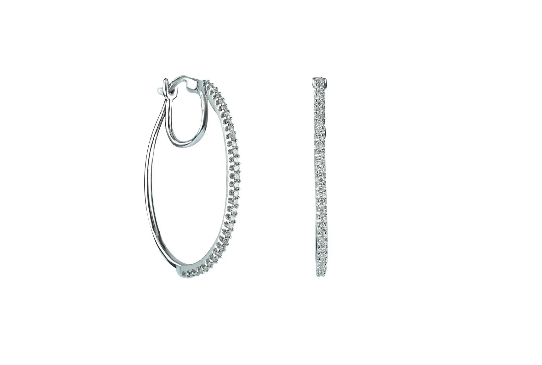 1/4 ctw Diamond Double Hoop Earrings