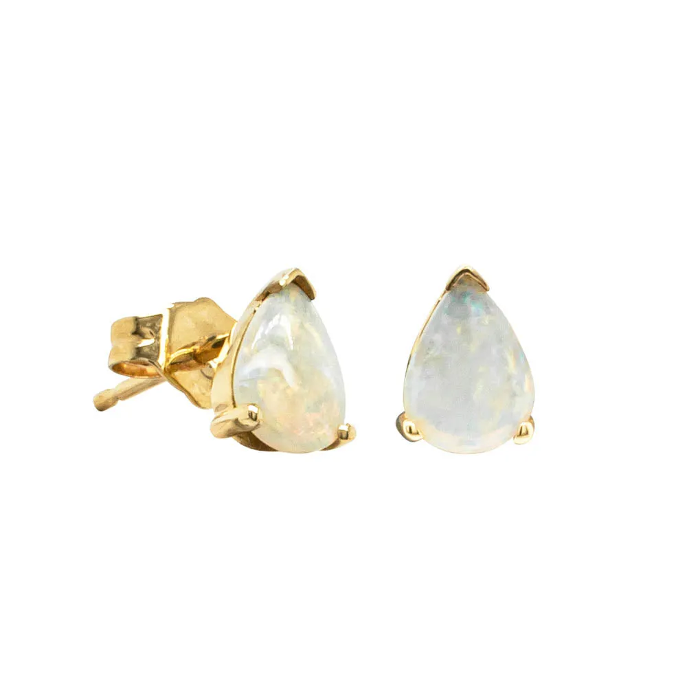 14ct Yellow Gold Opal Stud Earrings