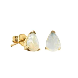 14ct Yellow Gold Opal Stud Earrings