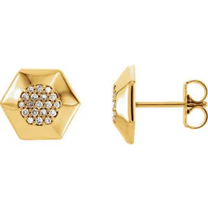 14K Rose 1/6 CTW Diamond Geometric Earrings with Backs