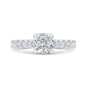 14K White Gold Diamond Engagement Ring (Semi-Mount)