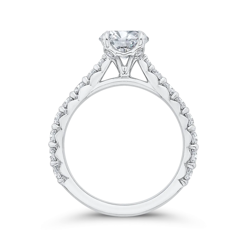 14K White Gold Diamond Engagement Ring (Semi-Mount)