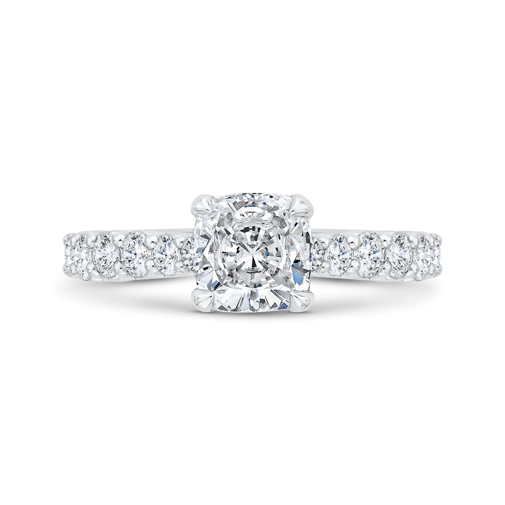 14K White Gold Diamond Engagement Ring (Semi-Mount)