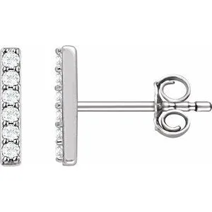 14K Yellow 1/10 CTW Lab-Grown Diamond Bar Earrings