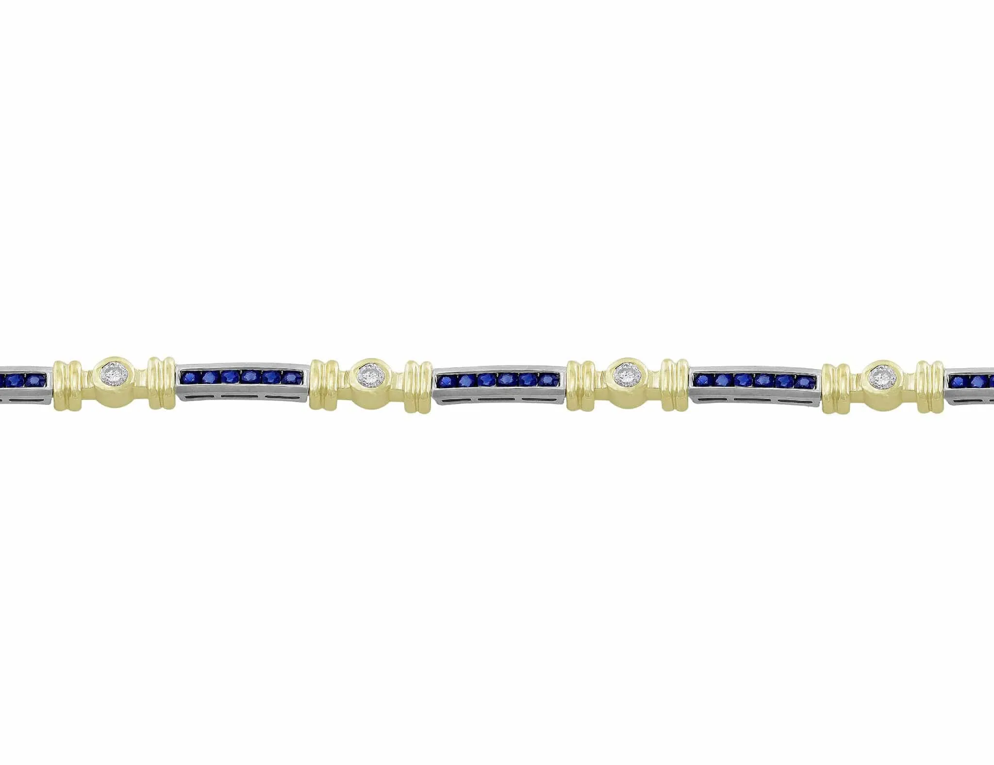 14kt Yellow Gold Sapphire & Diamond Bracelet