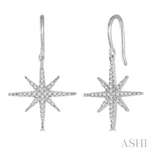 1/5 Ctw Round Cut Diamond Star Earring in 10K White Gold