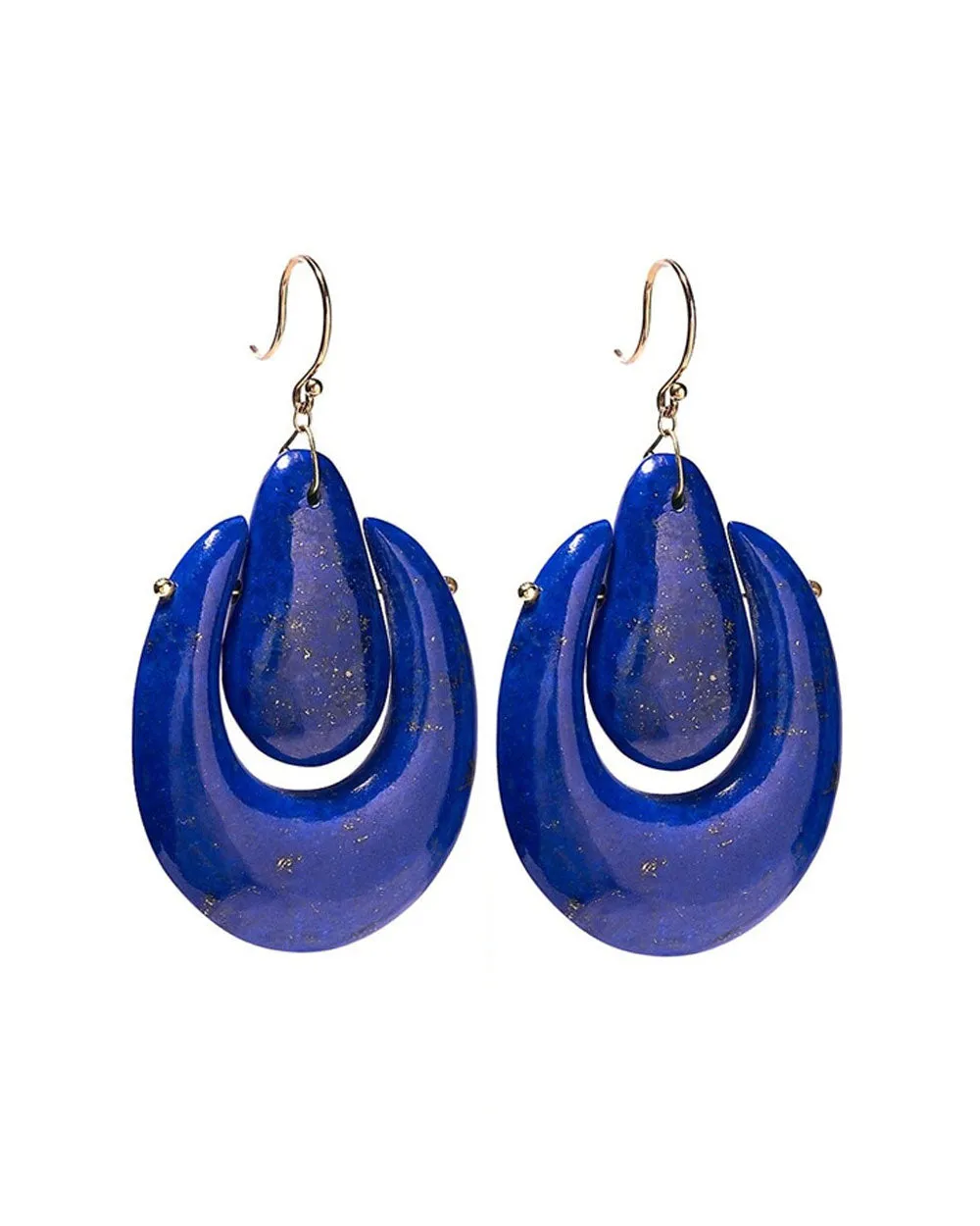 18k Yellow Gold O’Keefe Lapis Earrings