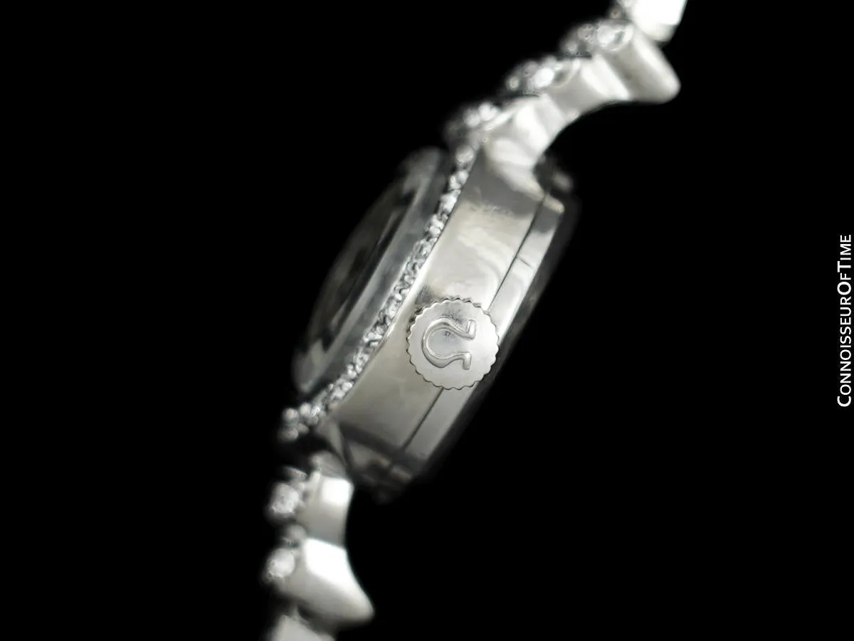 1959 Omega Vintage Ladies Bracelet Watch - 14K White Gold & Factory Diamonds