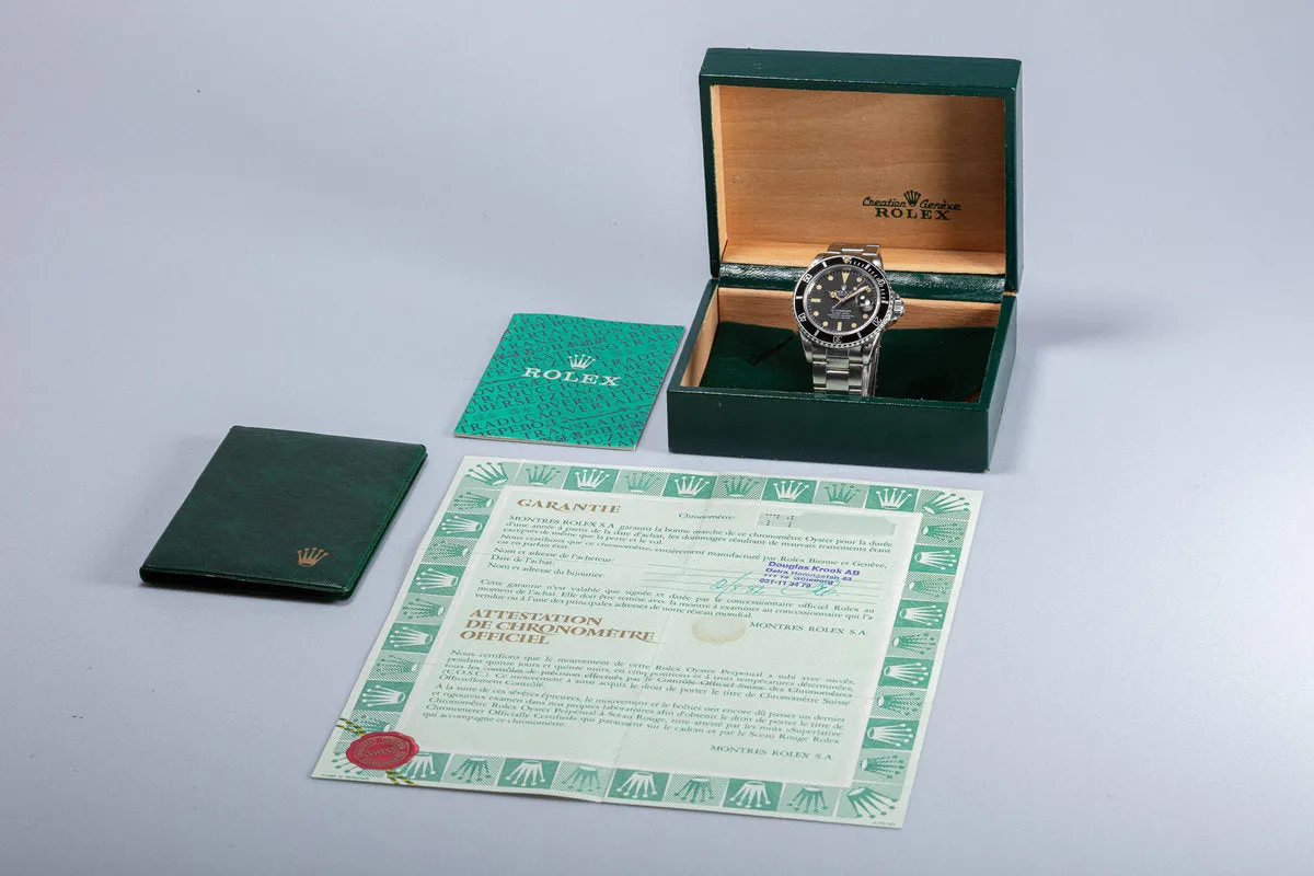 1983 Unpolished Rolex Submariner 16800 with Box & Papers