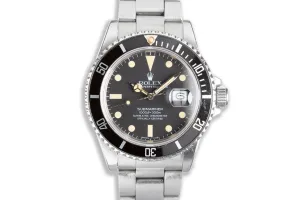 1983 Unpolished Rolex Submariner 16800 with Box & Papers