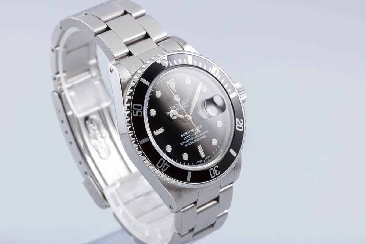 1986 Rolex Submariner 168000 with Box & Papers