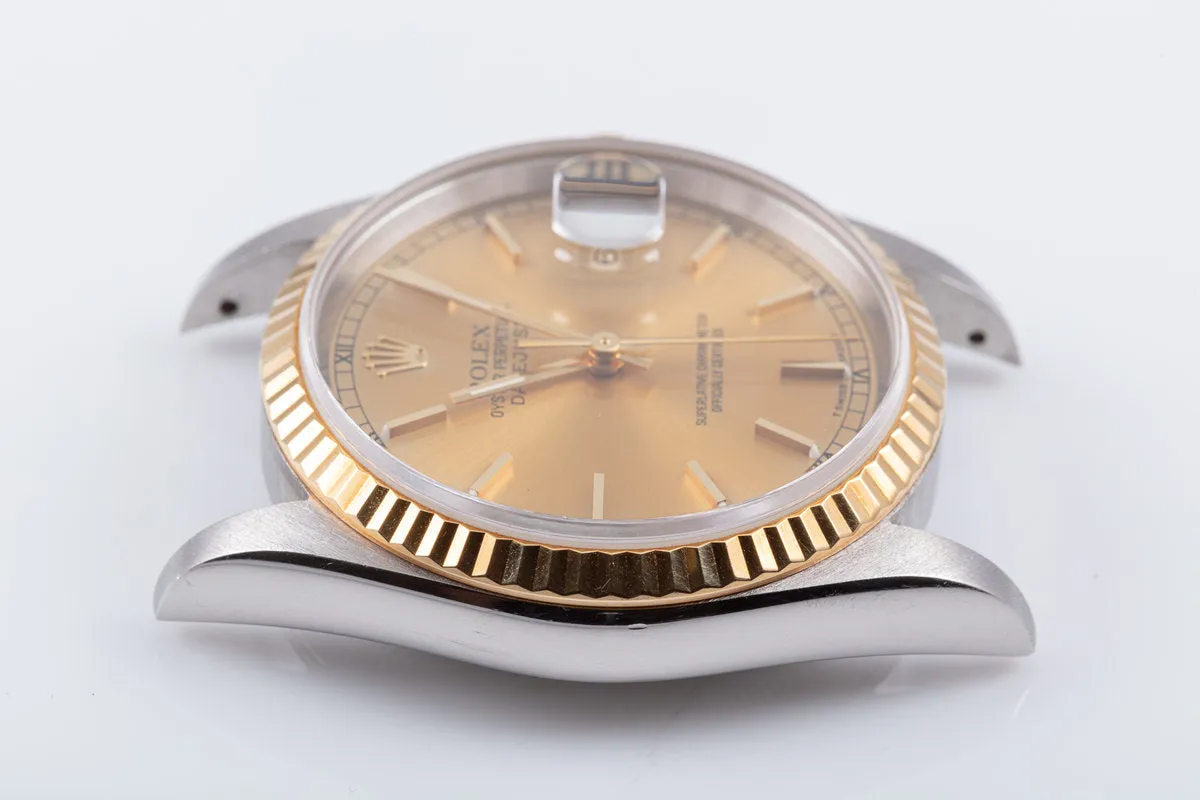 1995 Unpolished Rolex 18K/ST DateJust 16233 Gold Dial