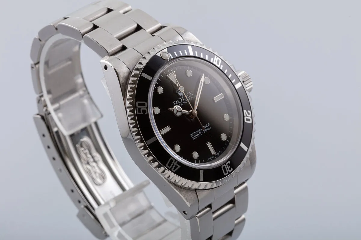 2000 Unpolished Rolex Submariner 14060 with Box & Papers