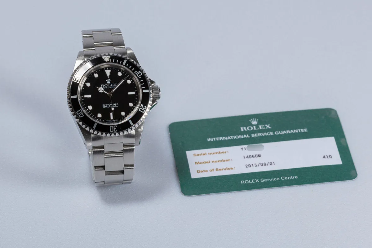 2002 Rolex Submariner 14060m with Service Card