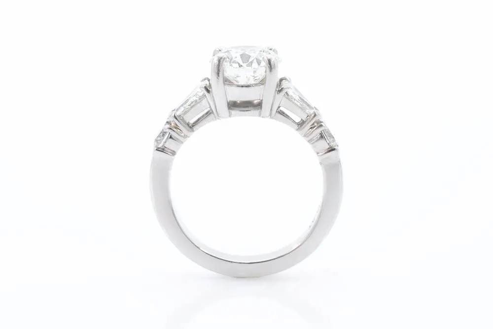 2.01 ct Fancy kite/coffin Cut Side Diamond Engagement Ring