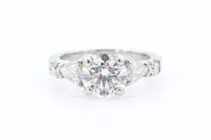 2.01 ct Fancy kite/coffin Cut Side Diamond Engagement Ring