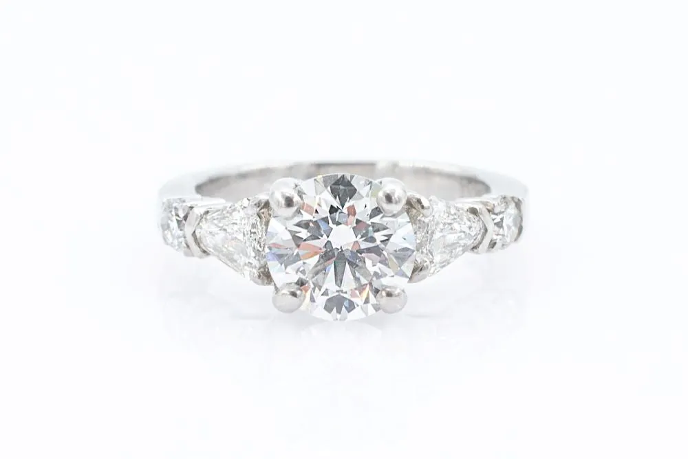 2.01 ct Fancy kite/coffin Cut Side Diamond Engagement Ring