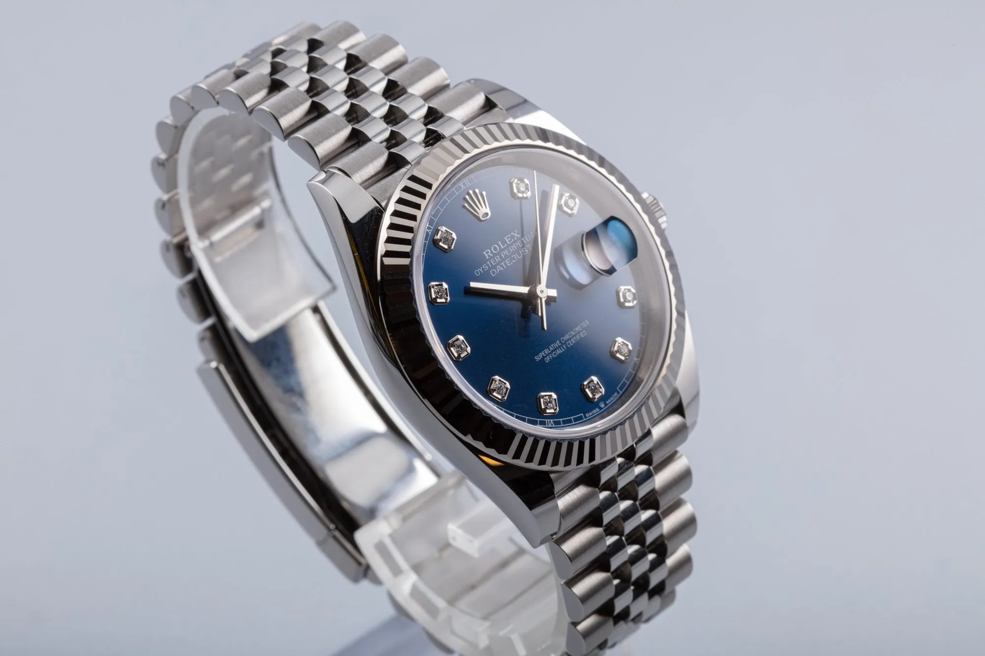 2021 Rolex Datejust 126334 Blue Diamond Dial Jubilee Bracelet 41mm