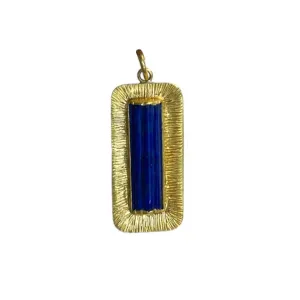 24K & Sterling Silver Lapis Bar Charm