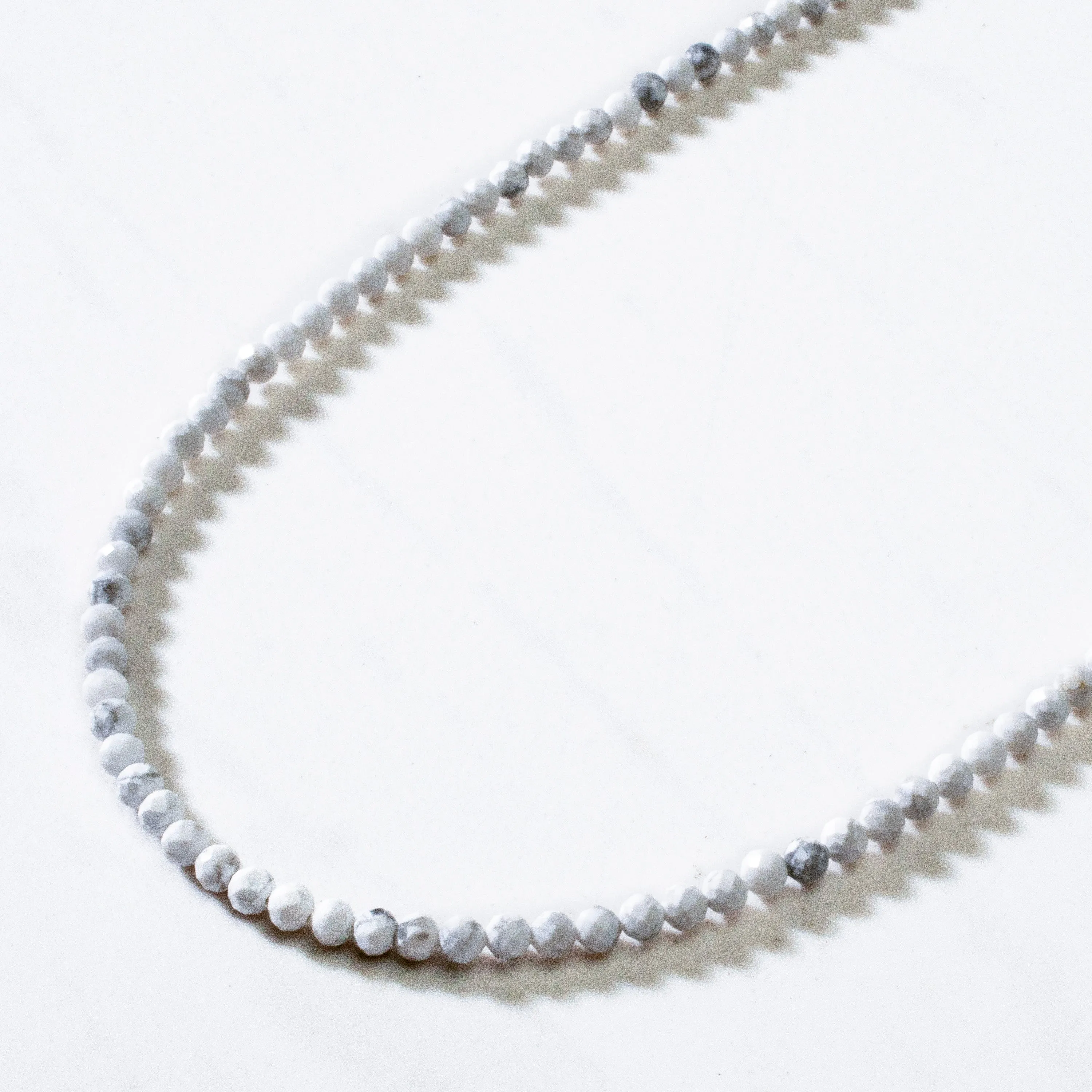 3mm Howlite Faceted 31" Necklace / Multi Wrap Bracelet