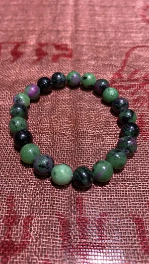 8MM Ruby Zoisite Bead Bracelet