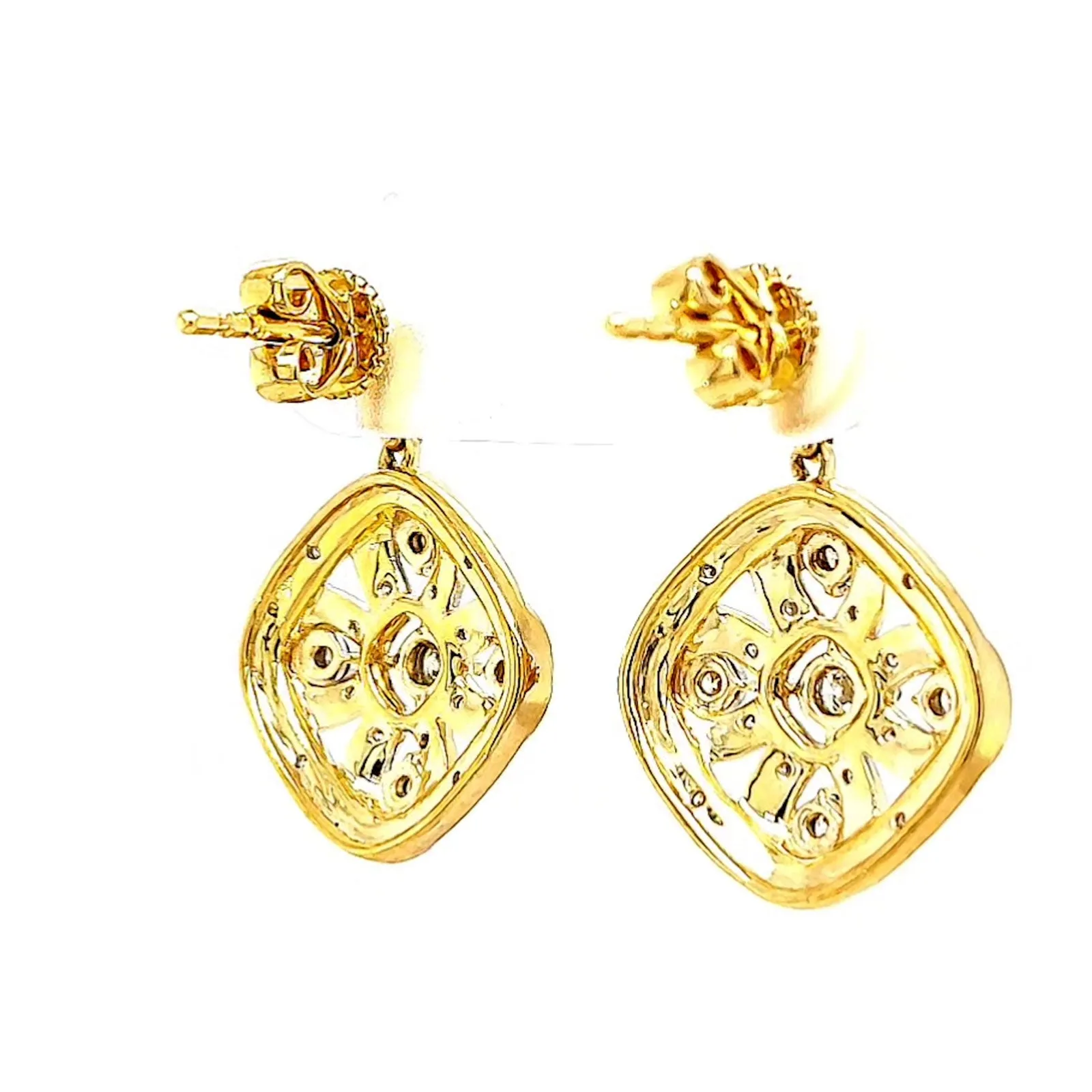 9ct Yellow Gold Round Brilliant Cut 0.30 CARAT tw of Diamonds Drop Earrings