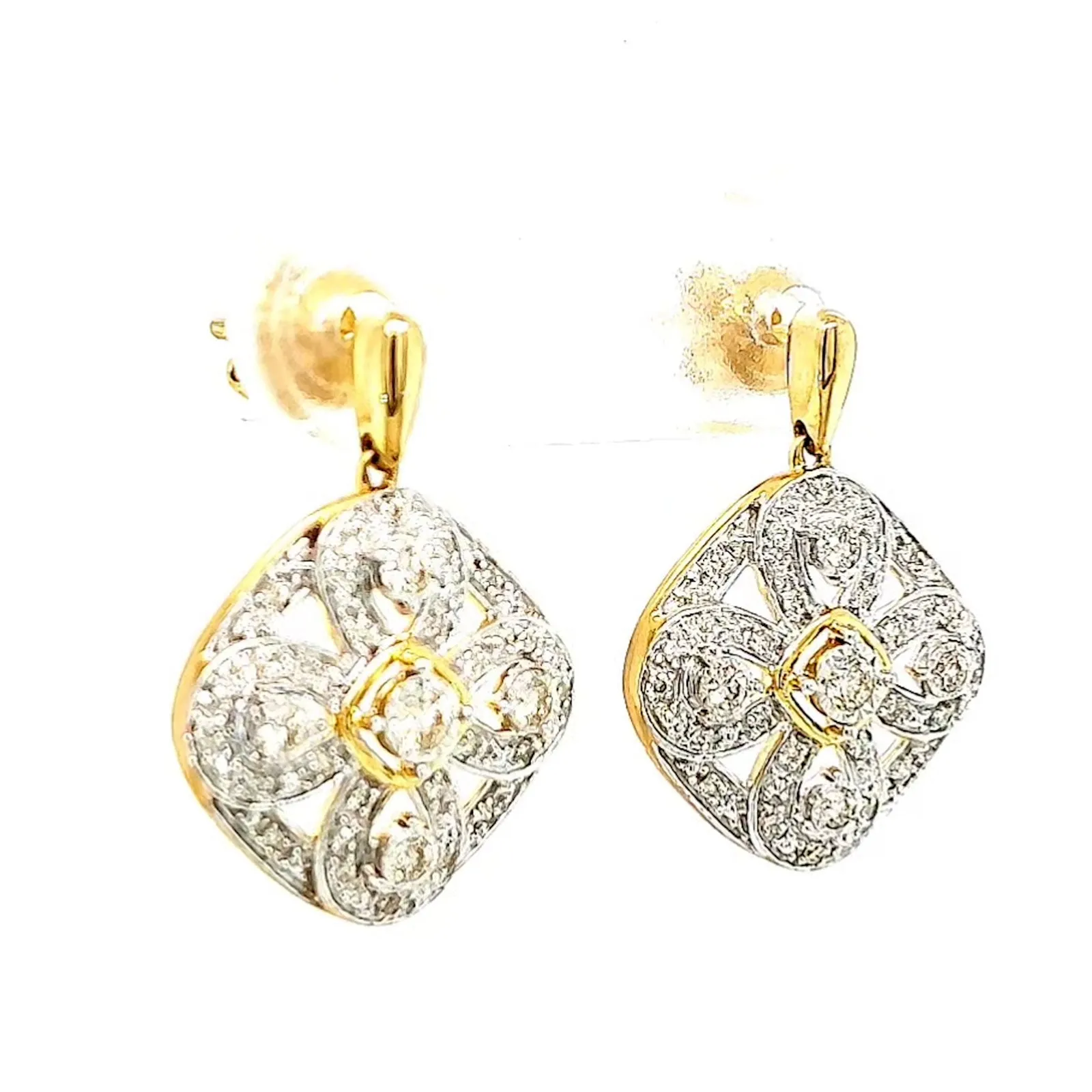 9ct Yellow Gold Round Brilliant Cut 0.30 CARAT tw of Diamonds Drop Earrings