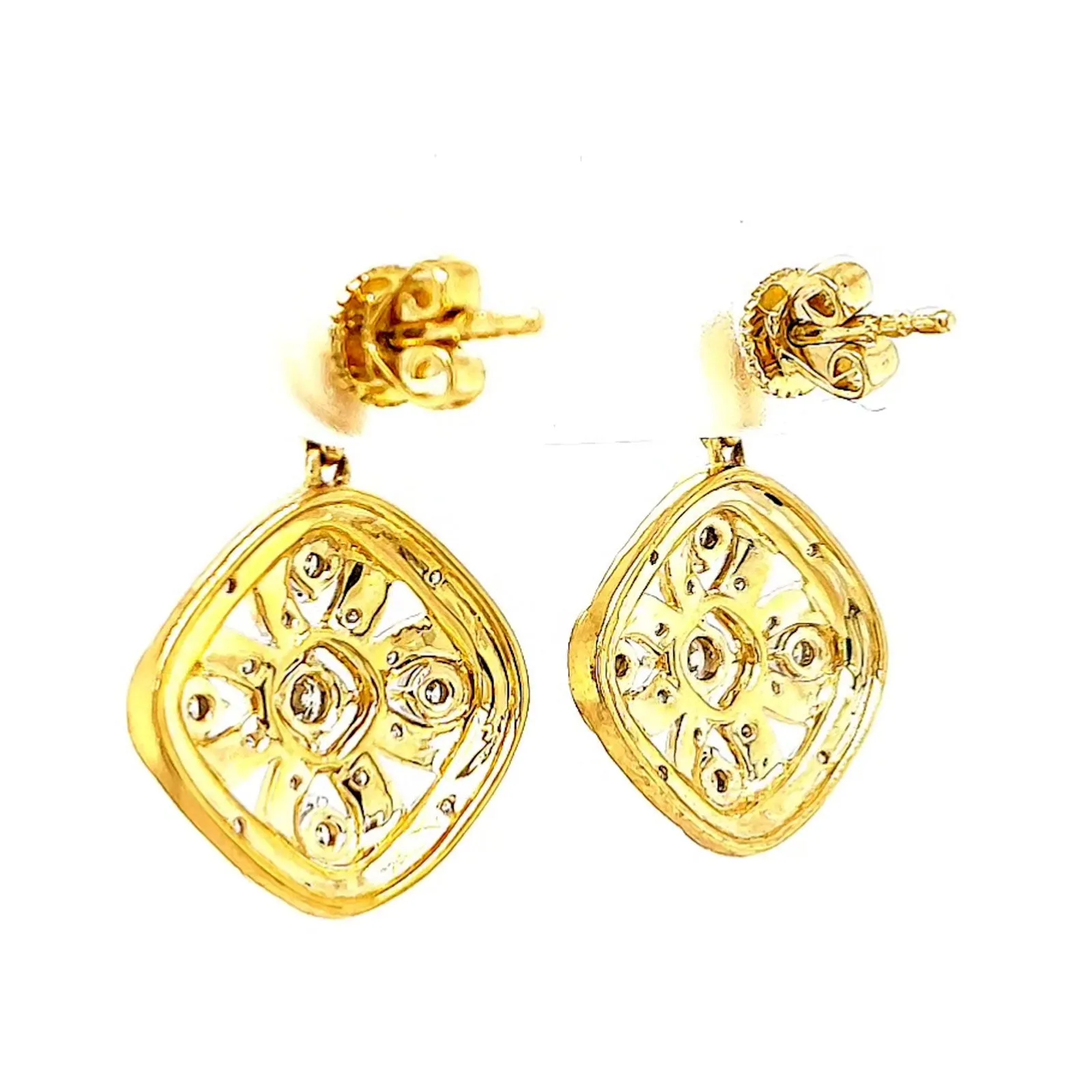 9ct Yellow Gold Round Brilliant Cut 0.30 CARAT tw of Diamonds Drop Earrings