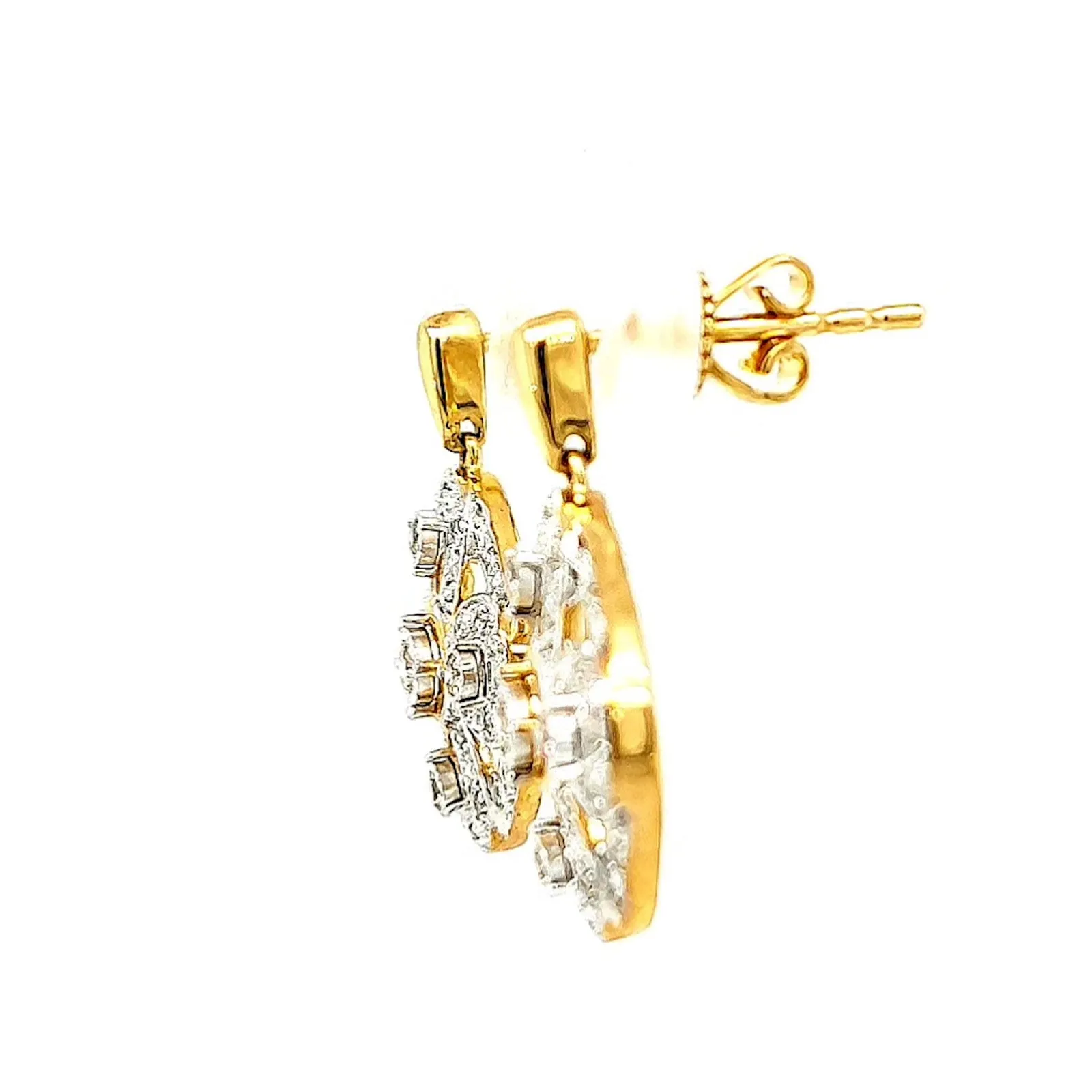 9ct Yellow Gold Round Brilliant Cut 0.30 CARAT tw of Diamonds Drop Earrings