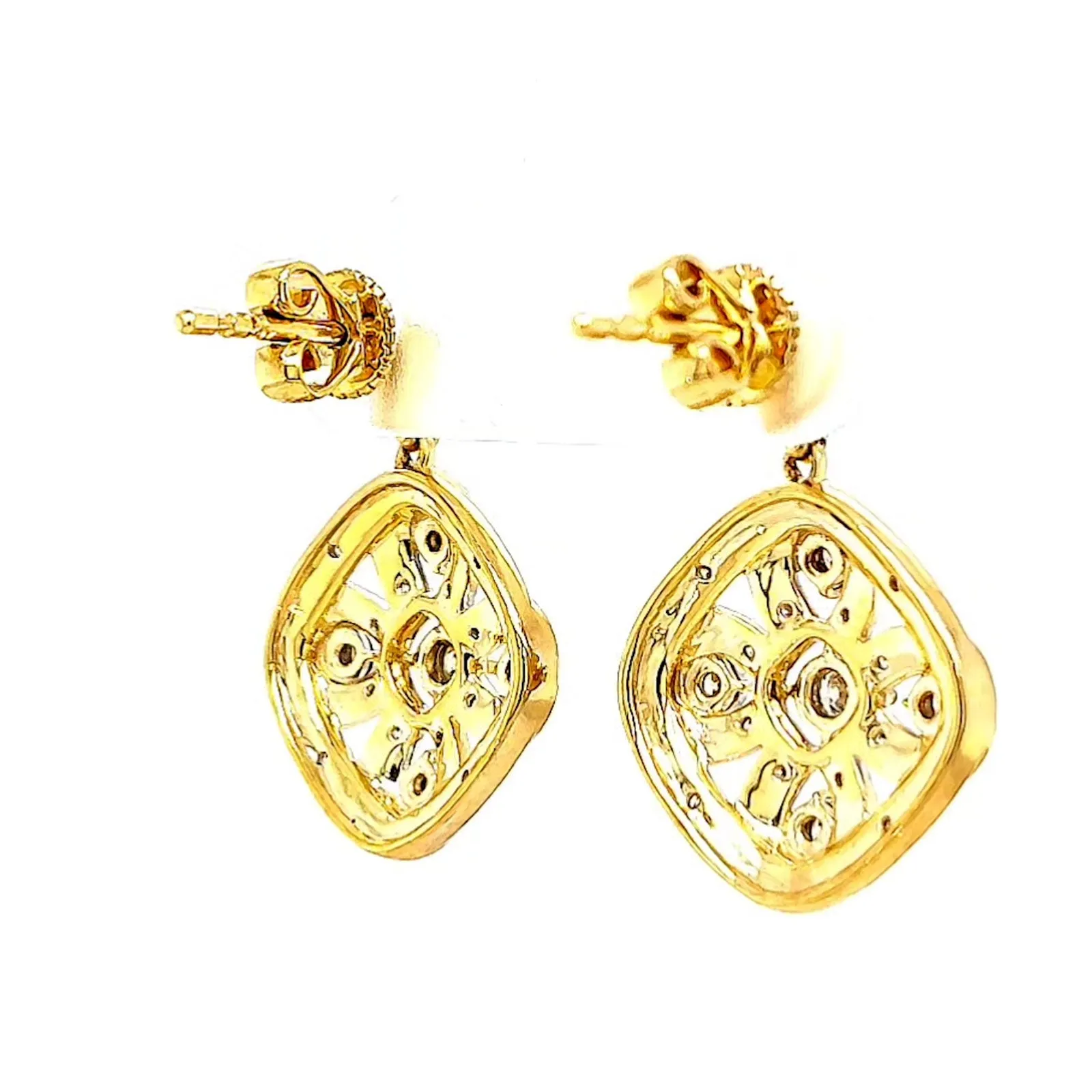 9ct Yellow Gold Round Brilliant Cut 0.30 CARAT tw of Diamonds Drop Earrings