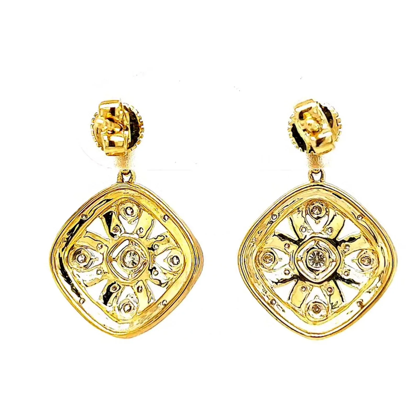 9ct Yellow Gold Round Brilliant Cut 0.30 CARAT tw of Diamonds Drop Earrings