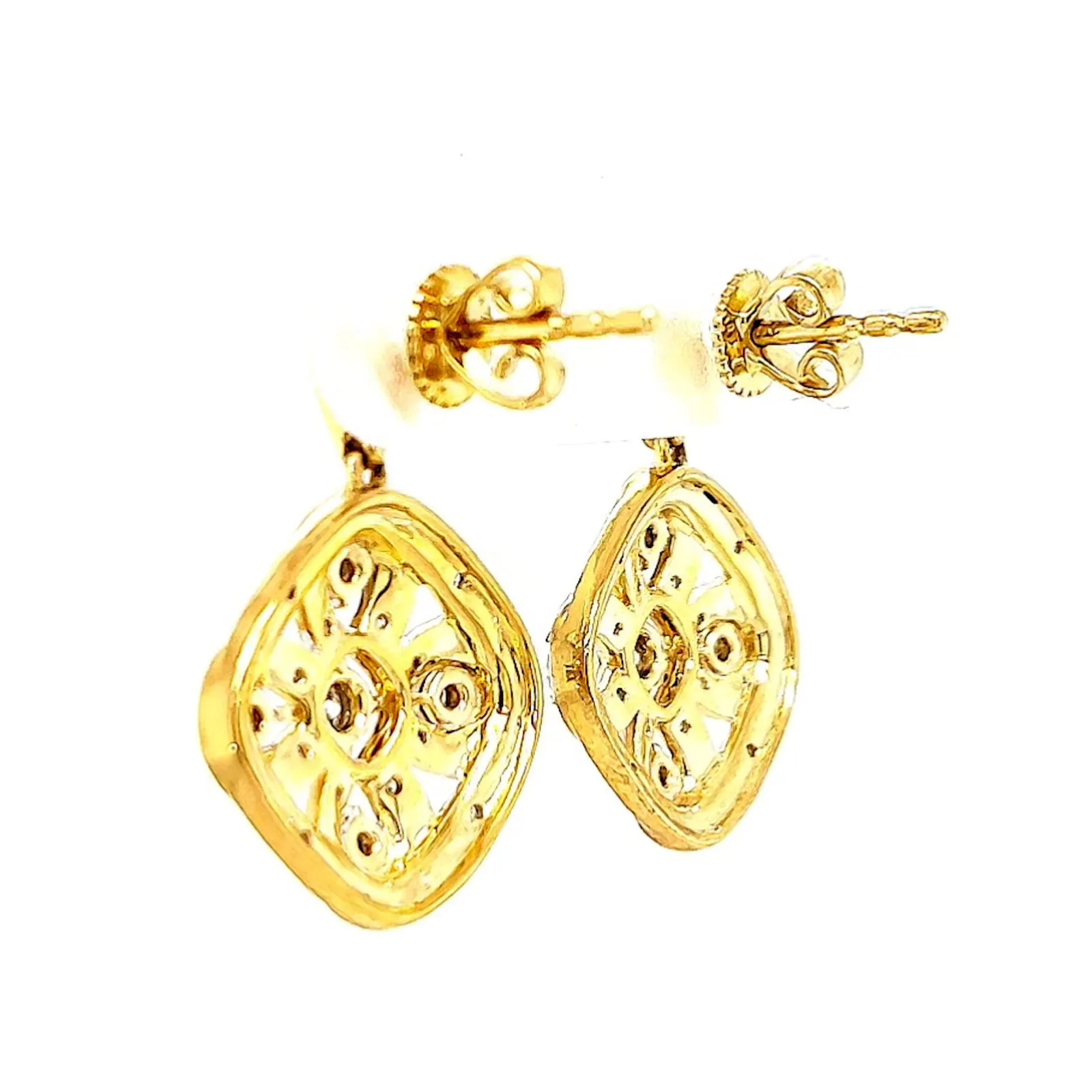 9ct Yellow Gold Round Brilliant Cut 0.30 CARAT tw of Diamonds Drop Earrings