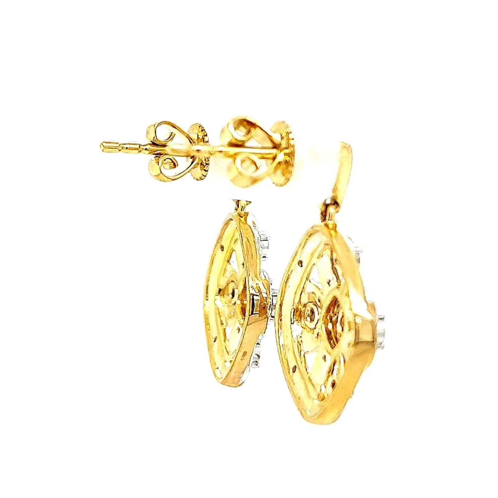 9ct Yellow Gold Round Brilliant Cut 0.30 CARAT tw of Diamonds Drop Earrings