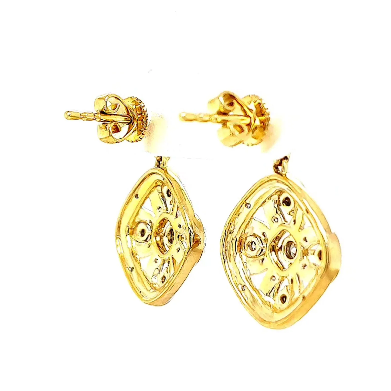 9ct Yellow Gold Round Brilliant Cut 0.30 CARAT tw of Diamonds Drop Earrings