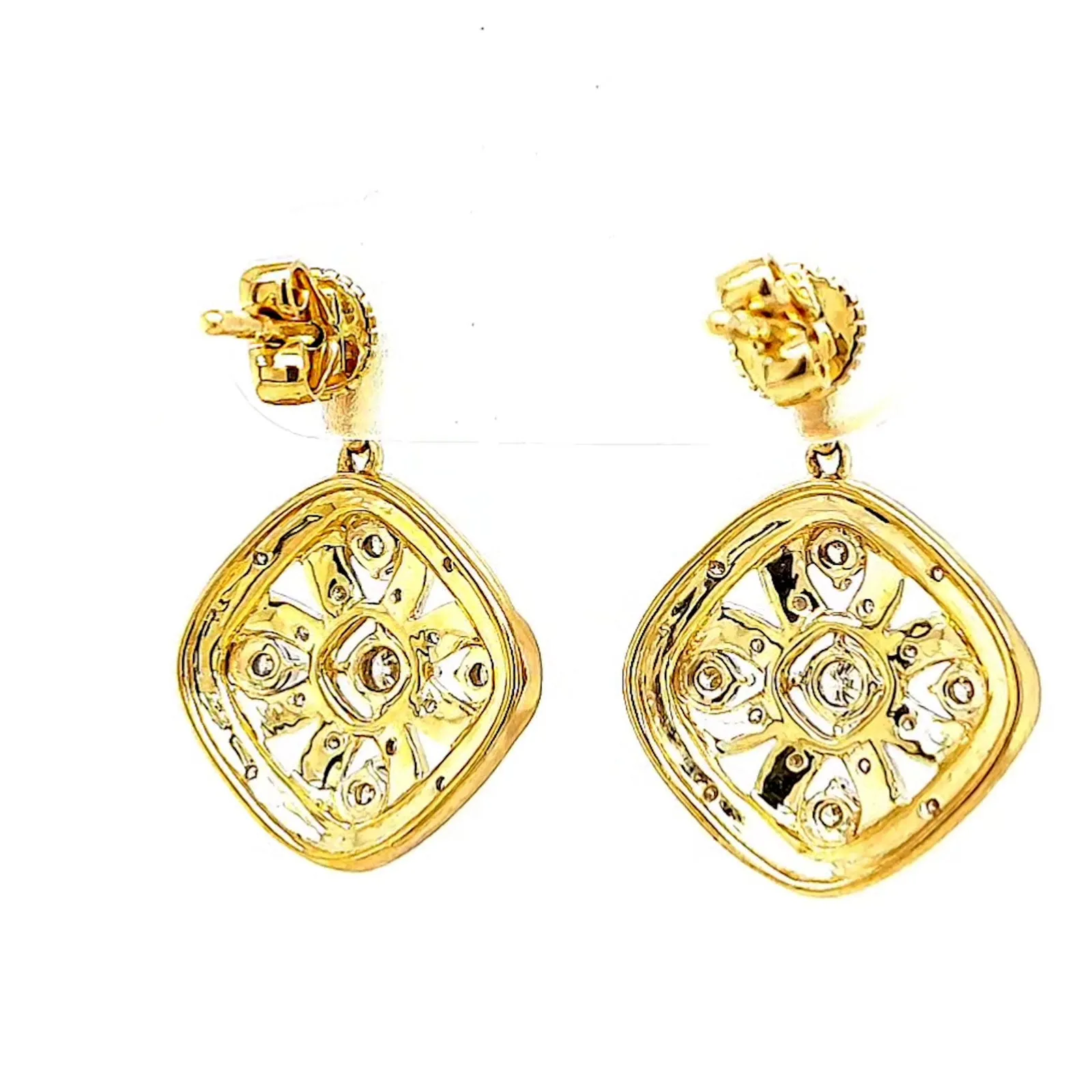 9ct Yellow Gold Round Brilliant Cut 0.30 CARAT tw of Diamonds Drop Earrings