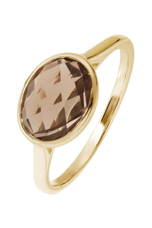 9ct Yellow Gold Smoky Quartz Ring