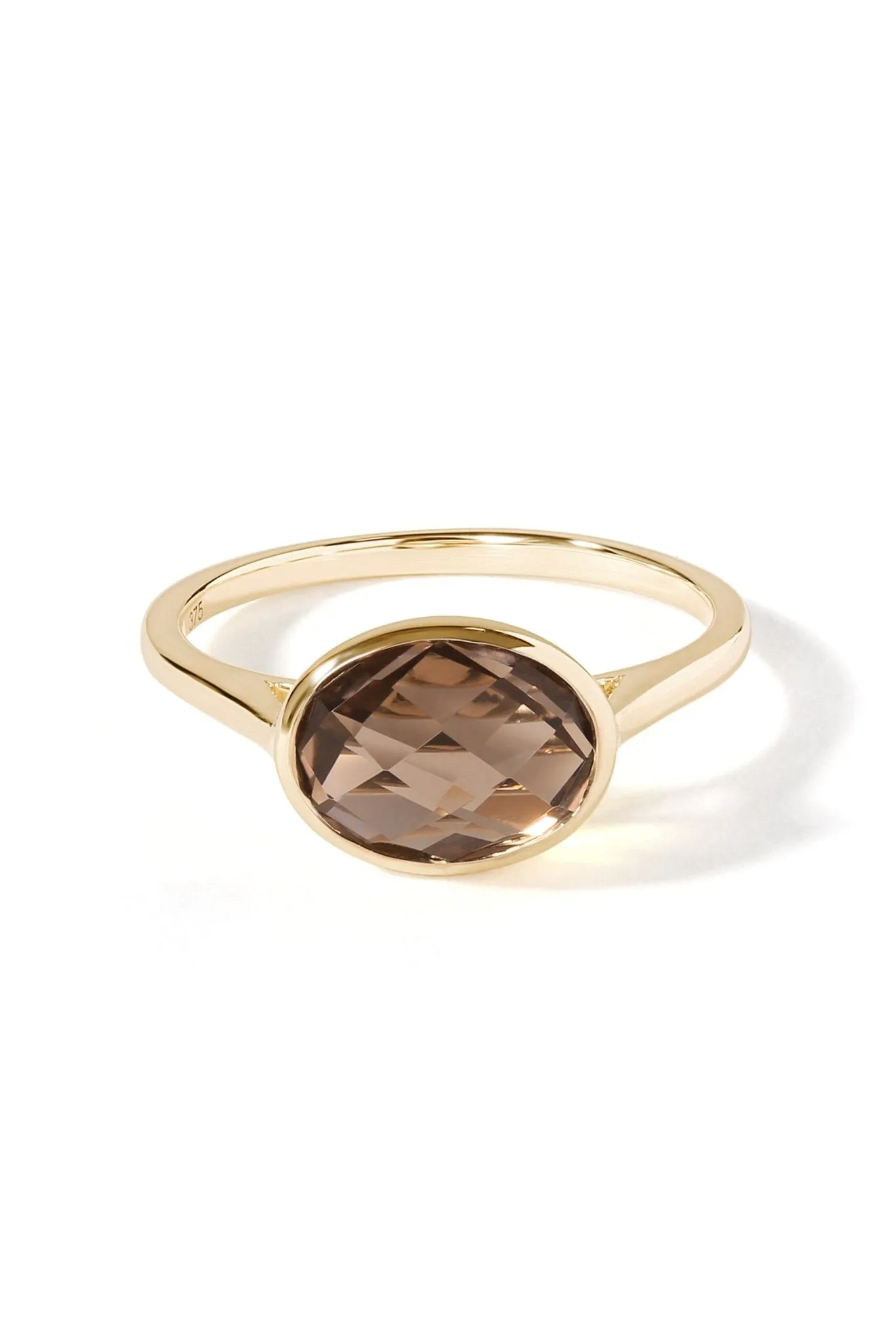 9ct Yellow Gold Smoky Quartz Ring