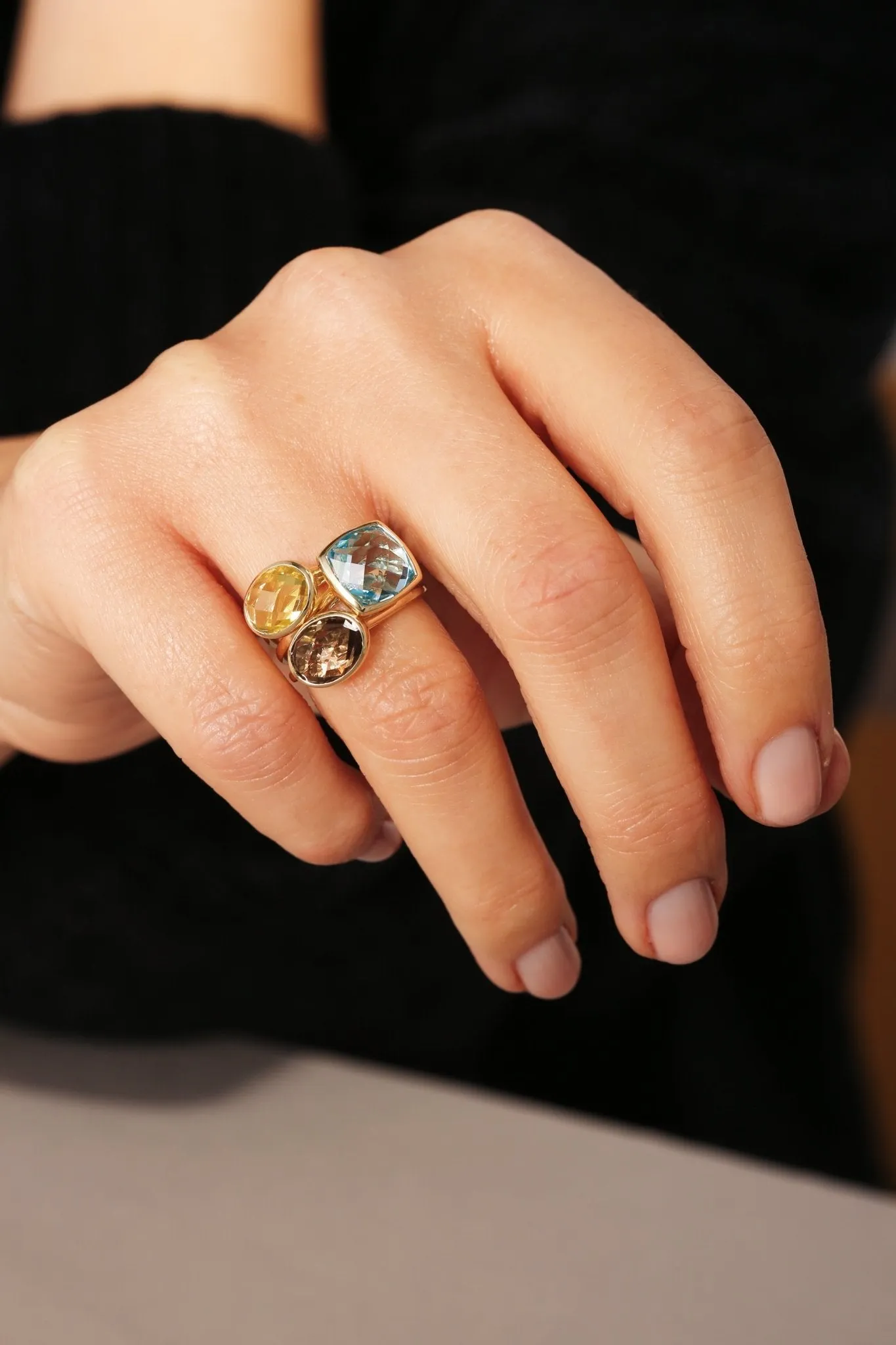 9ct Yellow Gold Smoky Quartz Ring