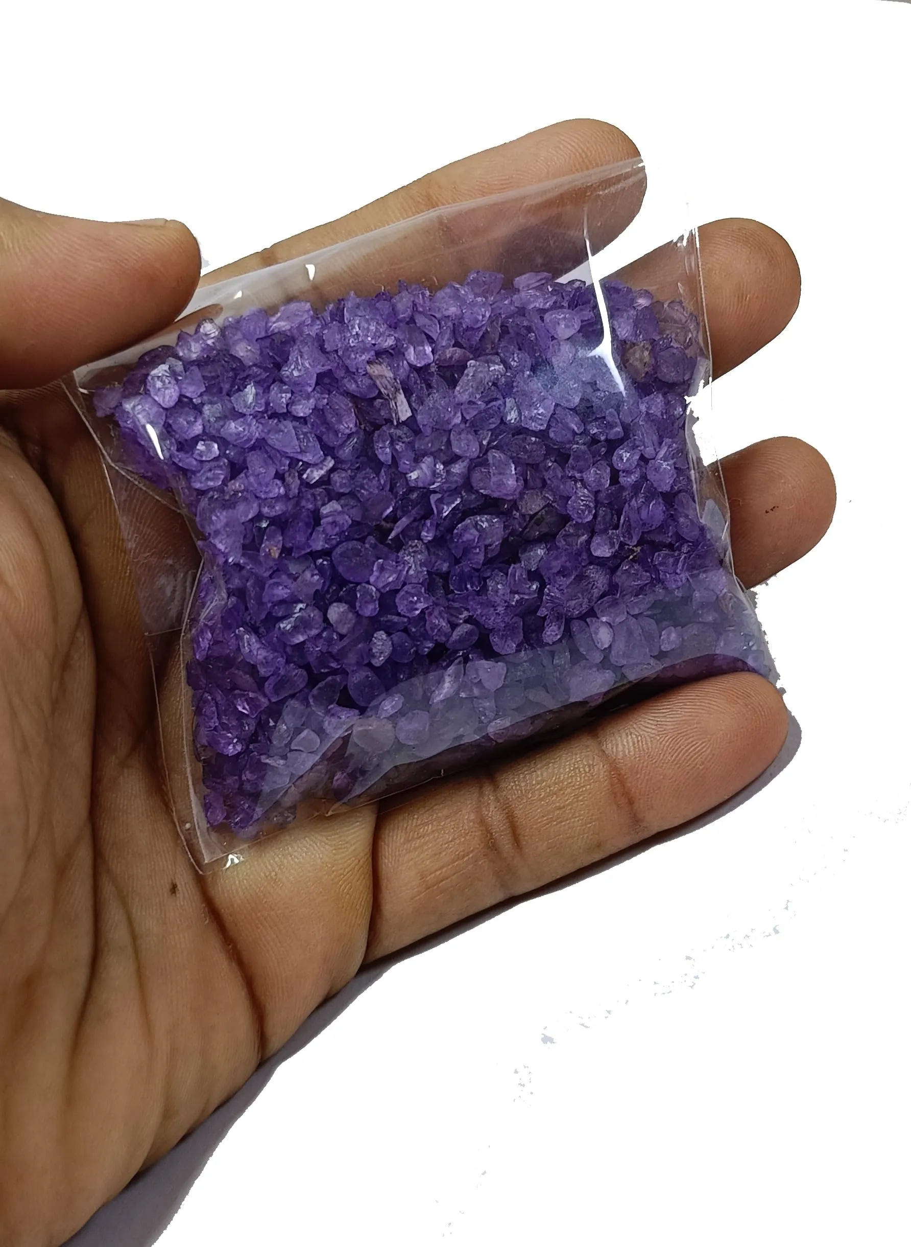 Amethyst dye Chips of Premium Small Tumbled Gemstone Crystal Healing Chips 100 Gram Pack