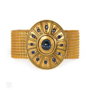 Antique French convertible gold and sapphire bracelet