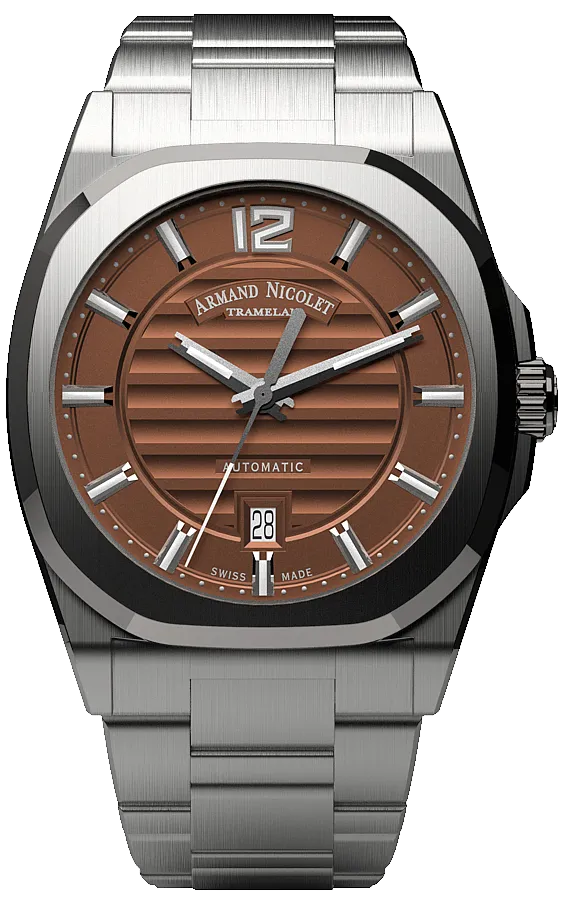 Armand Nicolet Men's Watch J09 Date 41mm Brown A660AAA-MR-MA4660AA