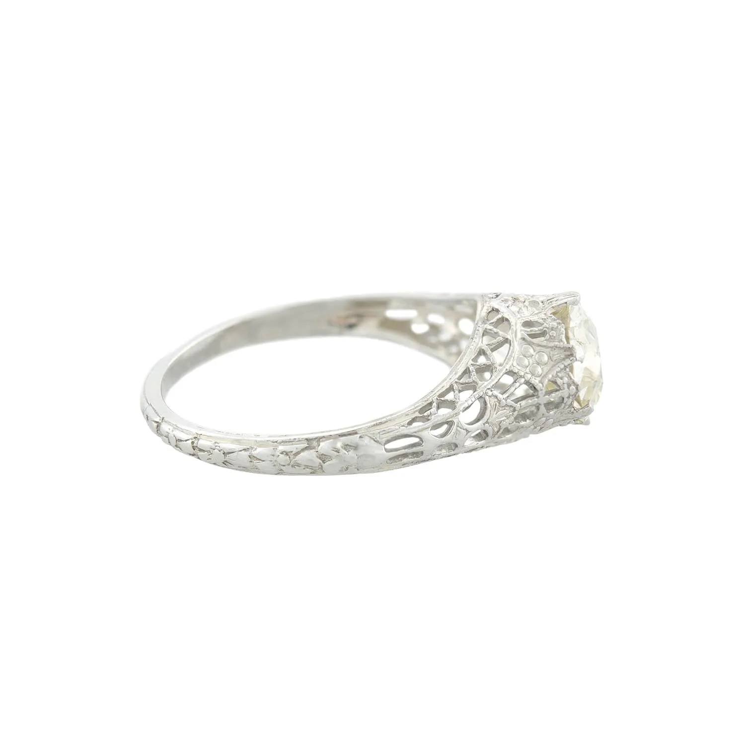 Art Deco 18kt Diamond Engagement Ring 0.90ctw