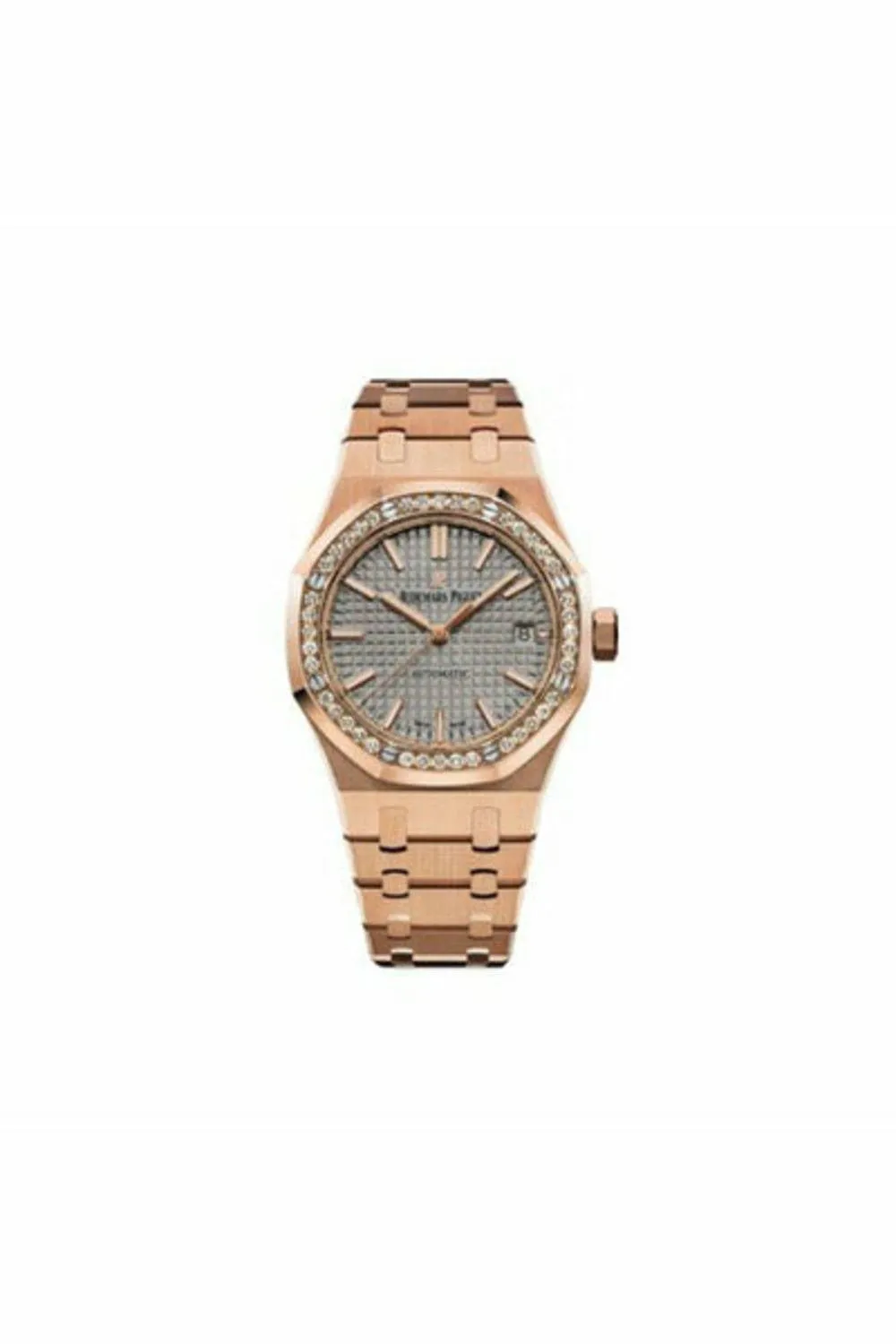 audemars piguet royal oak 18kt rose gold 37mm grey nickel-toned dial ladies watch